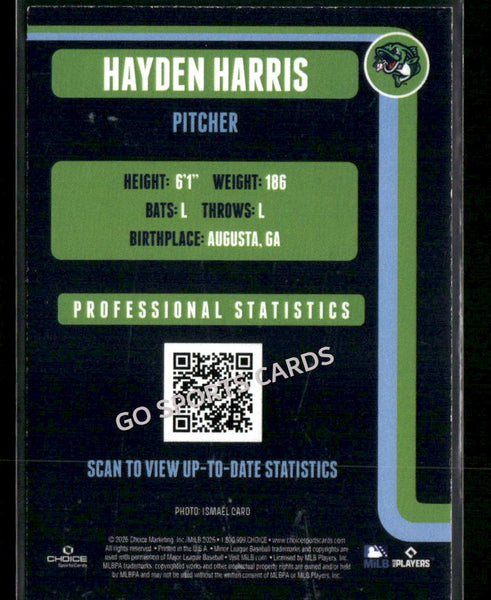 2026 Gwinnett Stripers Hayden Harris