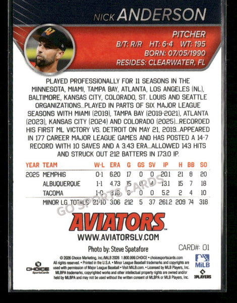 2026 Las Vegas Aviators Nick Anderson