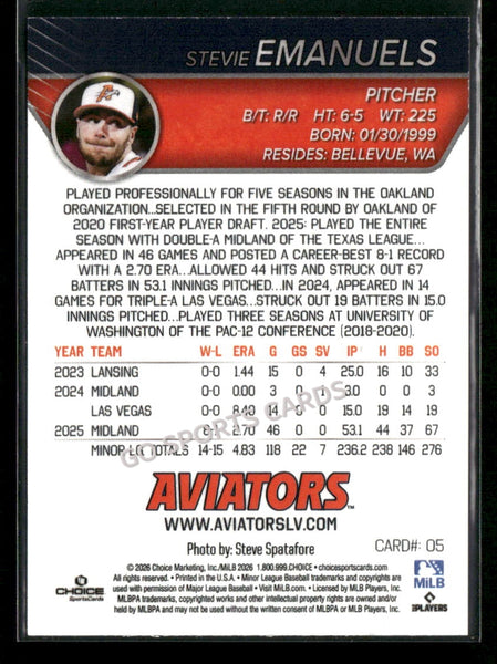 2026 Las Vegas Aviators Stevie Emanuels