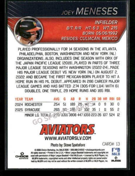 2026 Las Vegas Aviators Joey Meneses
