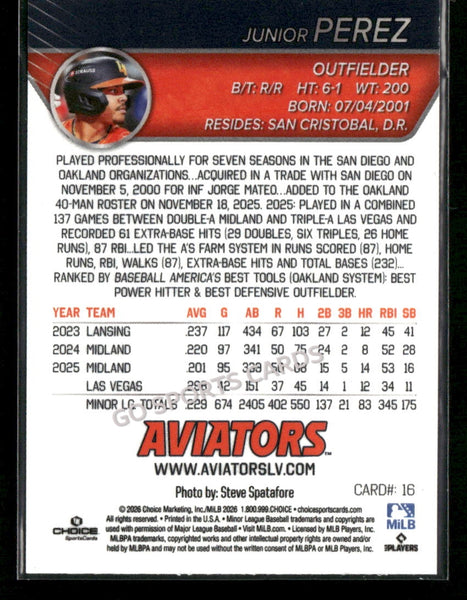 2026 Las Vegas Aviators Junior Perez