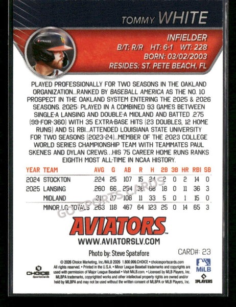 2026 Las Vegas Aviators Tommy White
