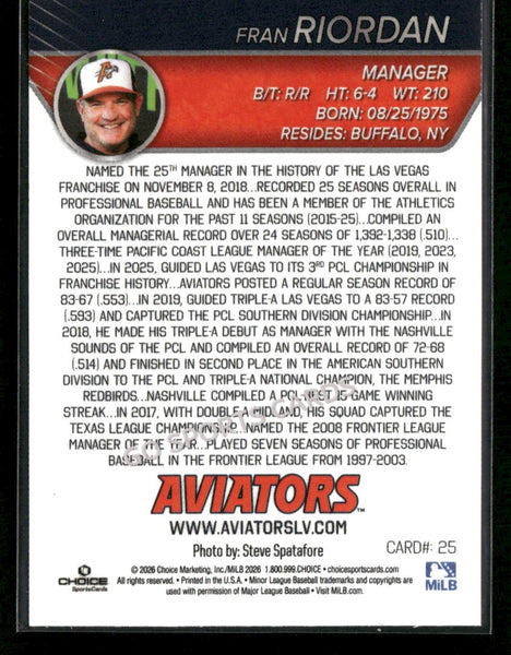 2026 Las Vegas Aviators Fran Riordan