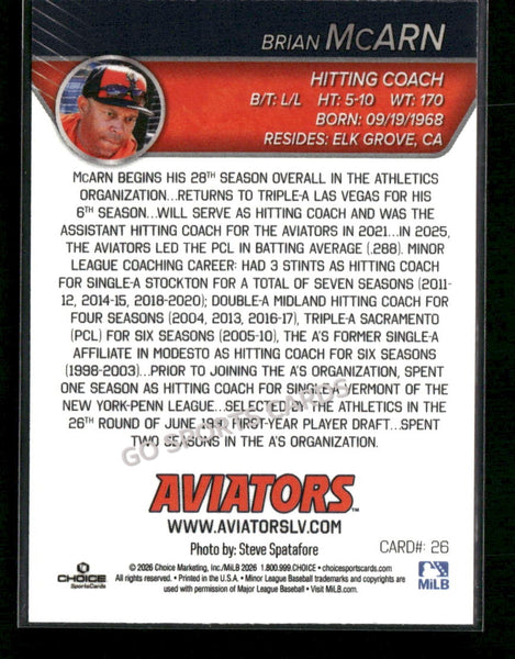 2026 Las Vegas Aviators Brian McArn
