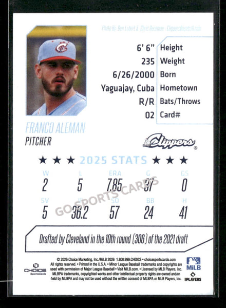 2026 Columbus Clippers Franco Aleman