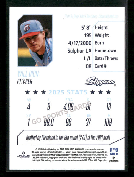 2026 Columbus Clippers Will Dion