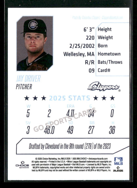 2026 Columbus Clippers Jay Driver