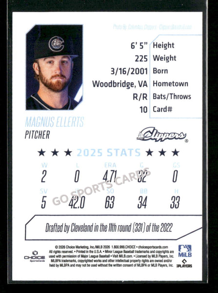 2026 Columbus Clippers Magnus Ellerts