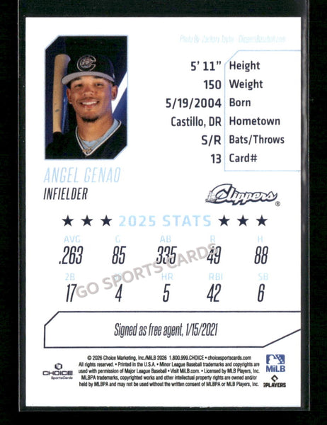 2026 Columbus Clippers Angel Genao