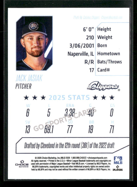 2026 Columbus Clippers Jack Jasiak