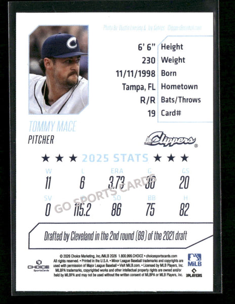 2026 Columbus Clippers Tommy Mace