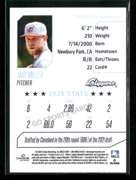 2026 Columbus Clippers Jake Miller