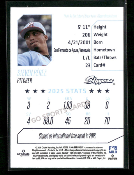 2026 Columbus Clippers Steven Perez