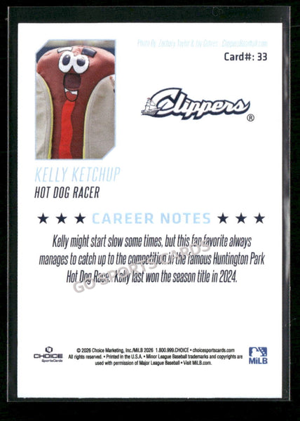 2026 Columbus Clippers Kelly Ketchup Mascot