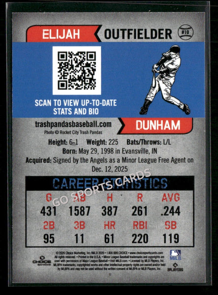 2026 Rocket City Trash Pandas Elijah Dunham