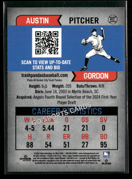 2026 Rocket City Trash Pandas Austin Gordon