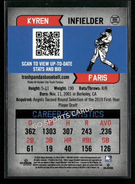 2026 Rocket City Trash Pandas Kyren Paris