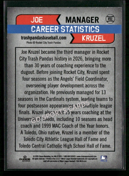 2026 Rocket City Trash Pandas Joe Kruzel