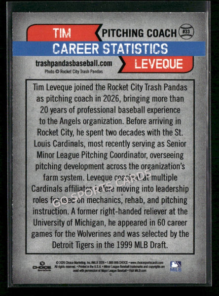 2026 Rocket City Trash Pandas Tim Leveque