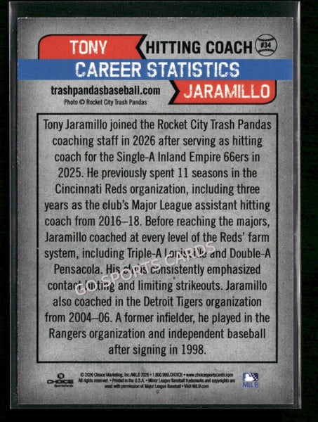 2026 Rocket City Trash Pandas Tony Jaramillo