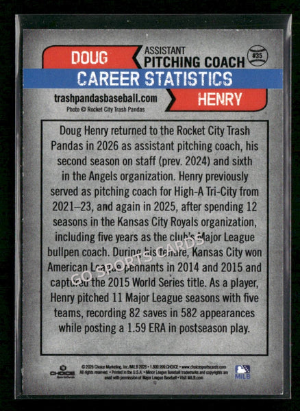 2026 Rocket City Trash Pandas Doug Henry