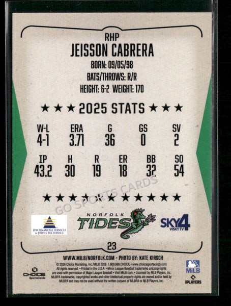 2026 Norfolk Tides Jeisson Cabrera