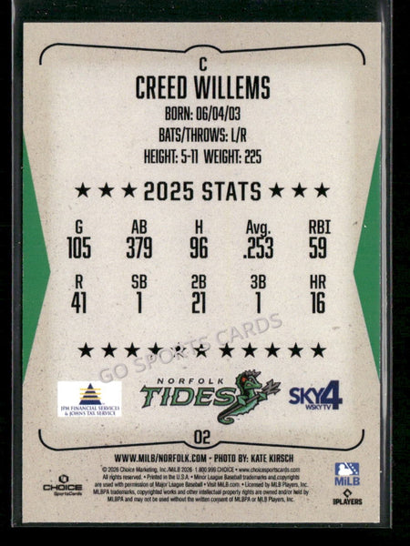 2026 Norfolk Tides Creed Willems