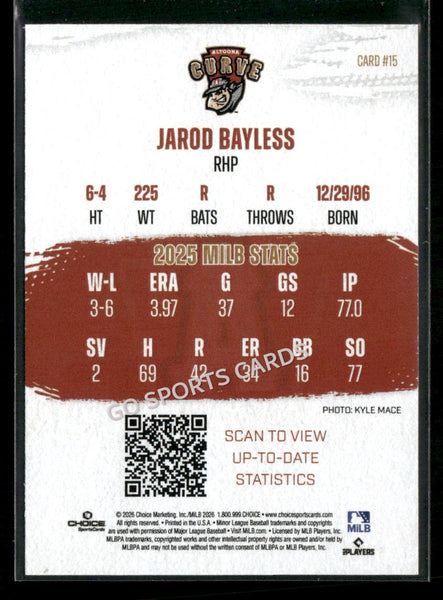2026 Altoona Curve Jarod Bayless