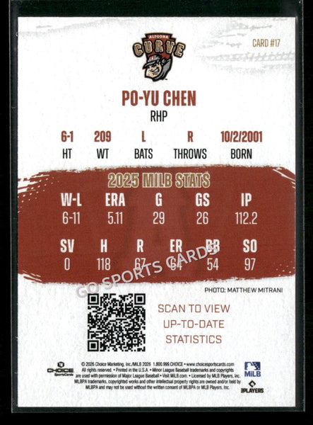 2026 Altoona Curve Po Yu Chen
