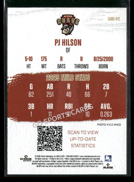 2026 Altoona Curve PJ Hilson