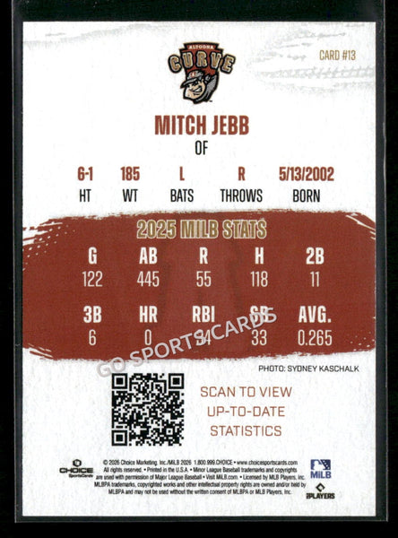 2026 Altoona Curve Mitch Jebb