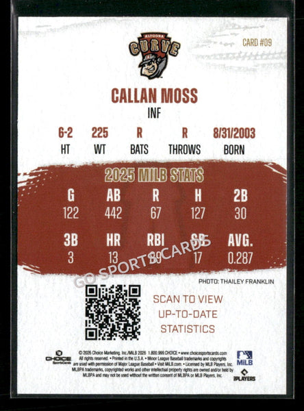 2026 Altoona Curve Callan Moss