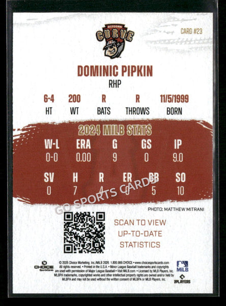 2026 Altoona Curve Dominic Pipkin