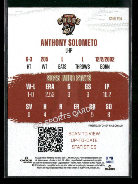 2026 Altoona Curve Anthony Solometo