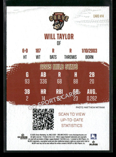 2026 Altoona Curve Will Taylor