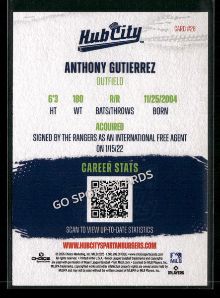 2026 Hub City Spartanburgers Anthony Gutierrez