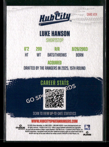 2026 Hub City Spartanburgers Luke Hanson
