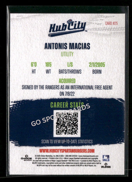 2026 Hub City Spartanburgers Antonis Macias