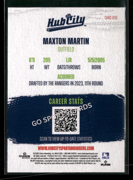 2026 Hub City Spartanburgers Maxton Martin