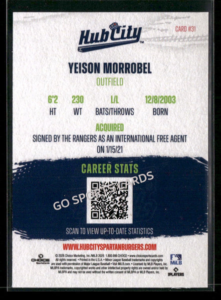 2026 Hub City Spartanburgers Yeison Morrobel