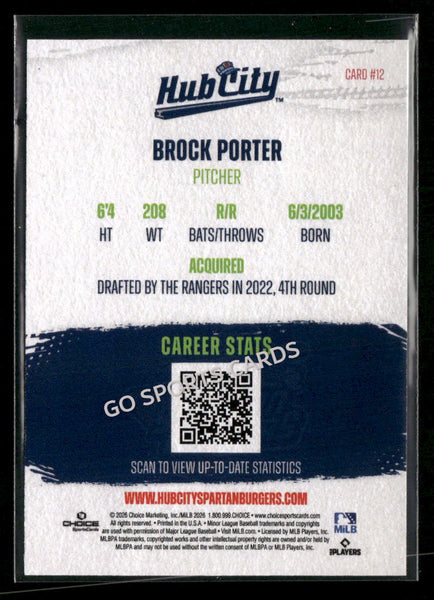 2026 Hub City Spartanburgers Brock Porter