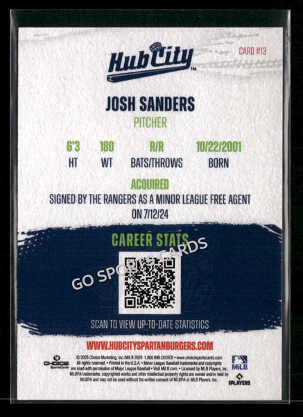 2026 Hub City Spartanburgers Josh Sanders