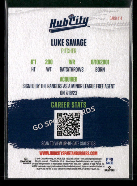 2026 Hub City Spartanburgers Luke Savage