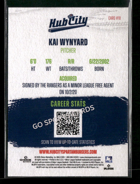 2026 Hub City Spartanburgers Kai Wynyard