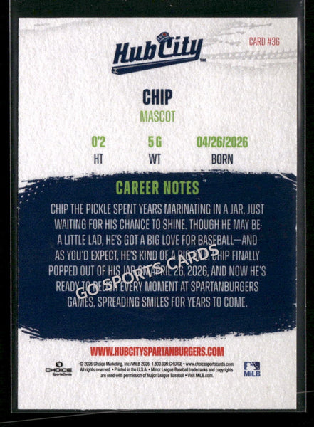 2026 Hub City Spartanburgers Chip Mascot