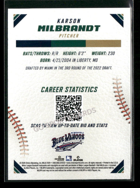 2026 Southern League Top Prospects Karson Milbrandt