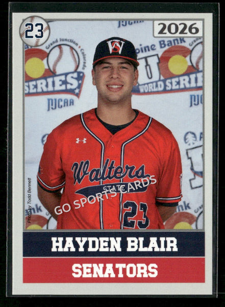 2026 JUCO Walters State Senators Hayden Blair
