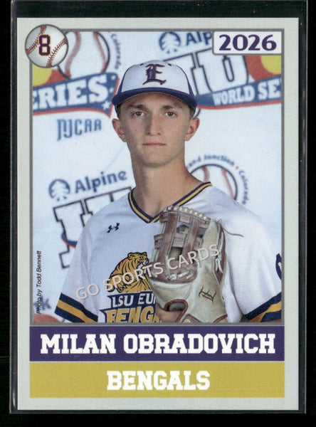2026 JUCO LSU Eunice Bengals College Milan Obradovich