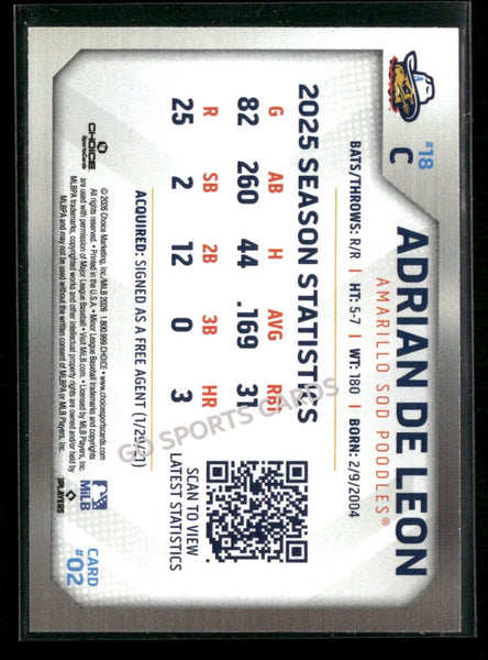 2026 Amarillo Sod Poodles Adrian De Leon