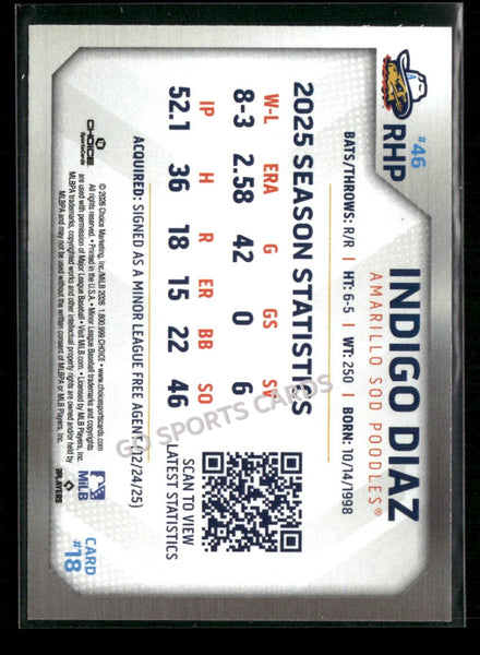 2026 Amarillo Sod Poodles Indigo Diaz